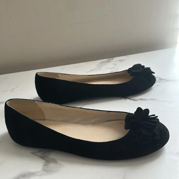 Pre owned J.Jill Elegant Black Floral Women's Flats - Picture 13 of 16